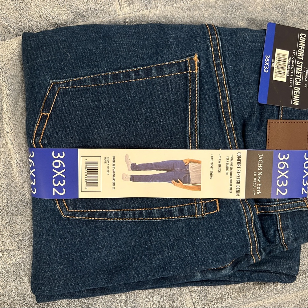 Men's Straight Leg Jeans - Dark Blue